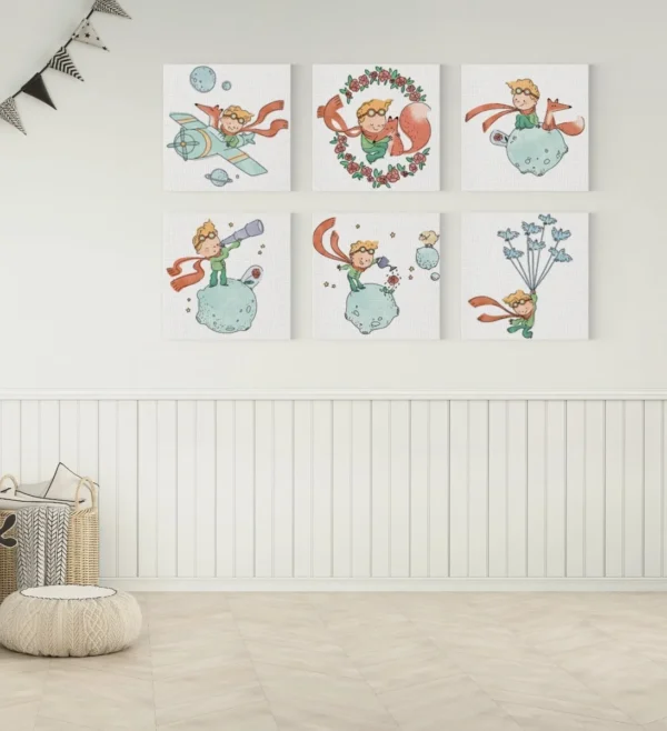 Set 6 Cuadros Decorativos El Principito Para Recamara Niño - Imagen 2