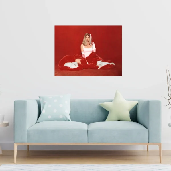 1 Poster Grande De Lana Del Rey Fondo Rojo A 50x40 - Imagen 2