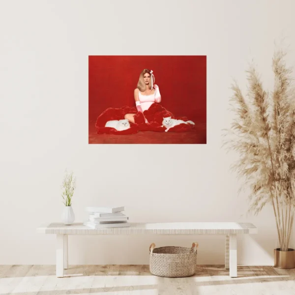 1 Poster Grande De Lana Del Rey Fondo Rojo A 50x40 - Imagen 3