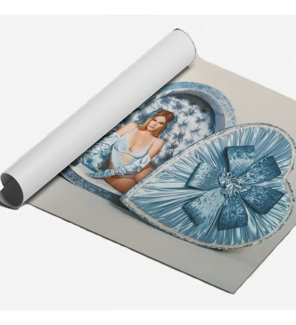 Poster Grande De Lana Del Rey Caja Corazón Azul A 50x40