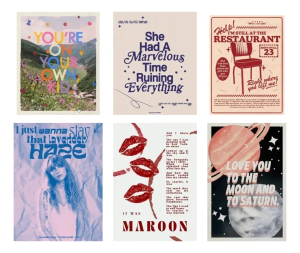 Set De 6 Posters Grandes De Taylor Swift A 50x40